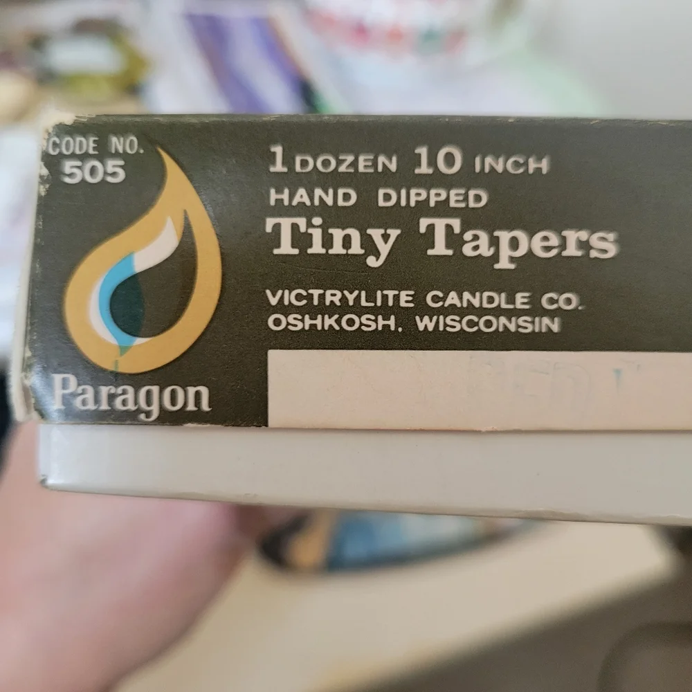 Paragon Red Taper Candles in Original Box ~ 14ct ~ Hand Dipped Tapers '70s-80s?